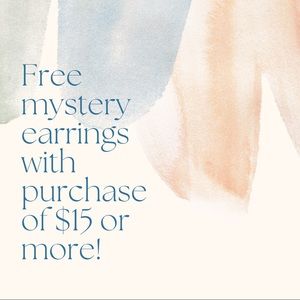 Free earrings with $15+ purchase or $7 each!!